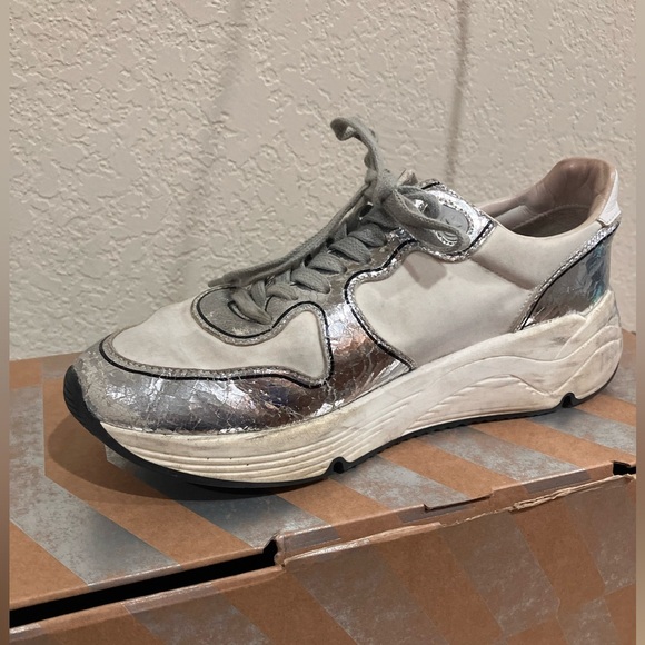 Golden Goose Sole Cole Running Shoe white-silver crack - Picture 5 of 16